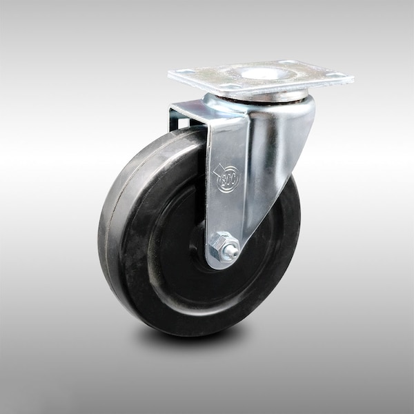 5 Inch SS Hard Rubber Wheel Swivel Top Plate Caster